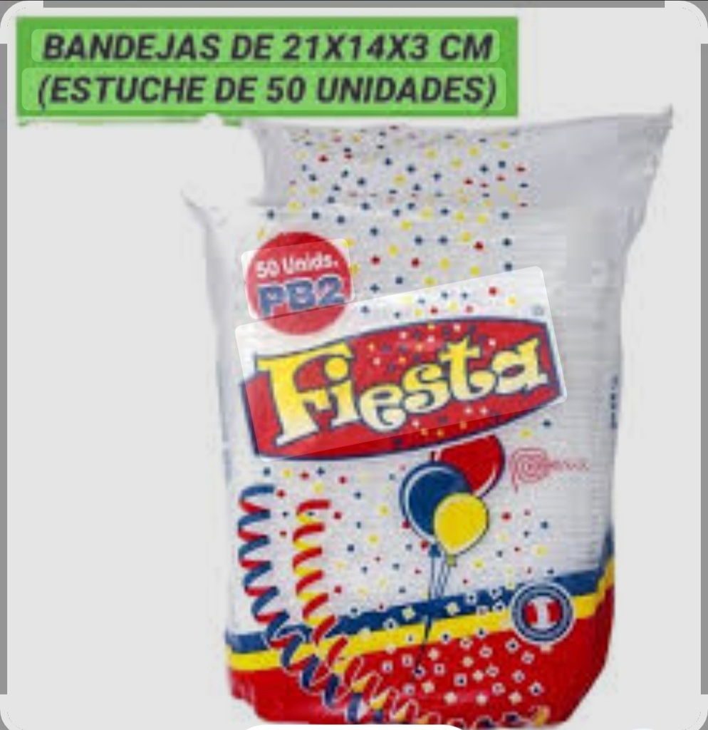 Bandeja Fiesta (21x14x3cm)(50und)