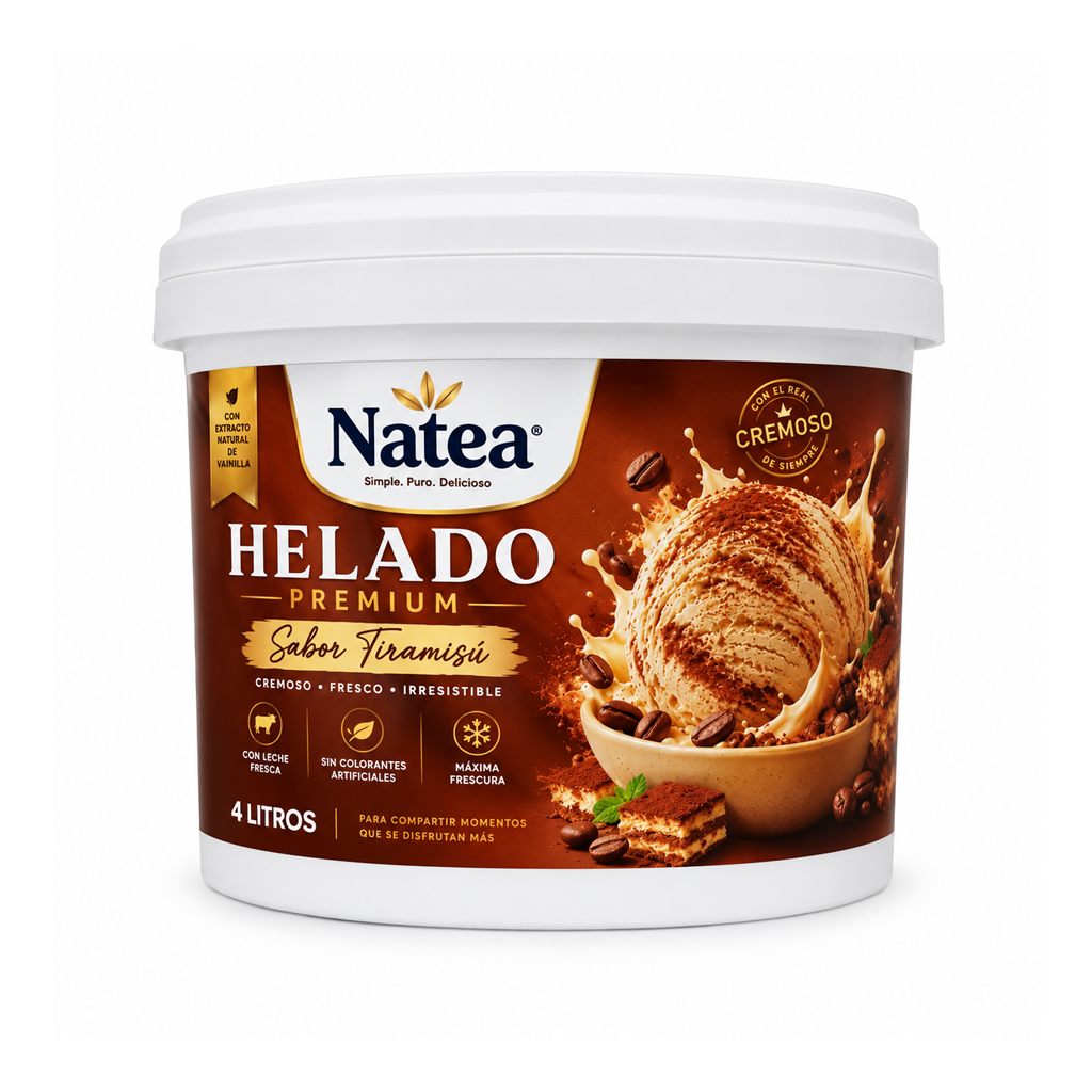 Helado De Tiramisú Premium Natea (4 lt)