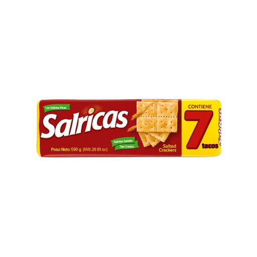 [005656] Galletas Saladas Tipo Cracker Marca Salricas, 7 Tacos (590 g)